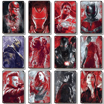 Disney Decorative Placa De Metal De Epocă Semn Iron Man, Căpitanul America De Arta Pictura De Arta De Perete Poster Bord Modern Decor Acasă Cadouri  5