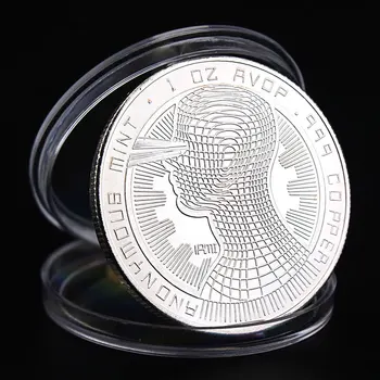 Cryptocurrency Bitcoin Moneda Fizică Crypto Monede De Colectie Din Argint Placat Cu Aur De Suveniruri Monede De Colectare Monede Comemorative  10