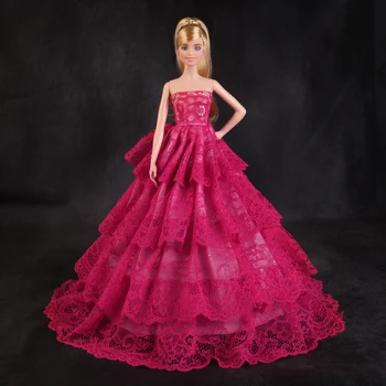 1 BUC Barbie Haine High-end lucrate Manual Păpuși Rochie Trailing Mireasa Căsătorie Rochie Pentru Barbie Accesorii  5