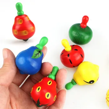 1 buc Drăguț din Lemn Colorat titirez Fructe Gyro Noutate interesantă jucarii Copii Copil Educaționale Montessori Jucărie Clasic  10